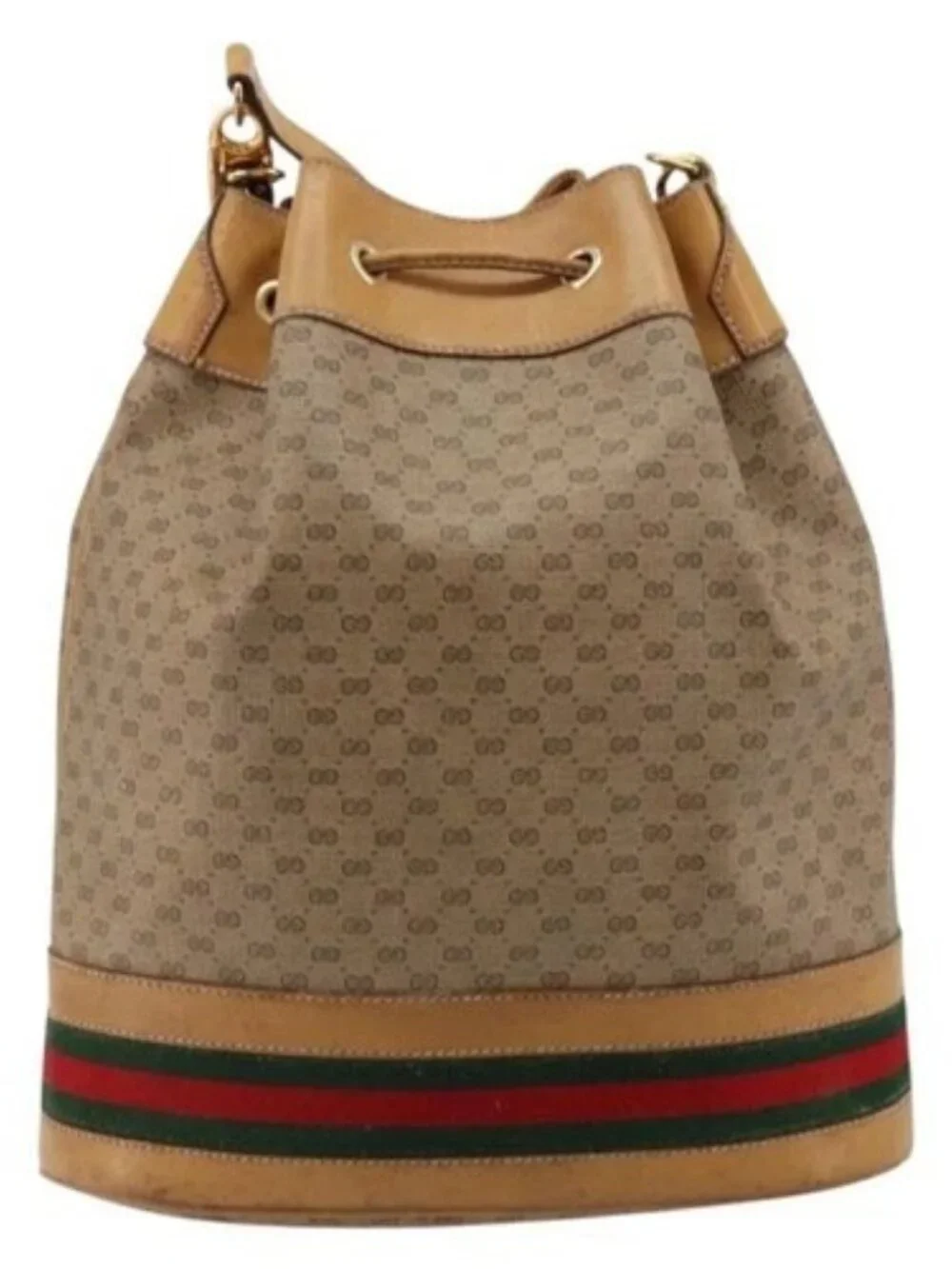 GUCCI Micro GG Supreme Web Sherry Line Bag PVC Beige 001 115 4793 Auth 182369 - Picture 2 of 16
